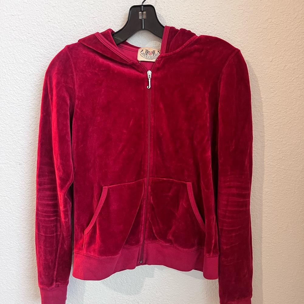 Juicy Couture Red Velour Hoodie